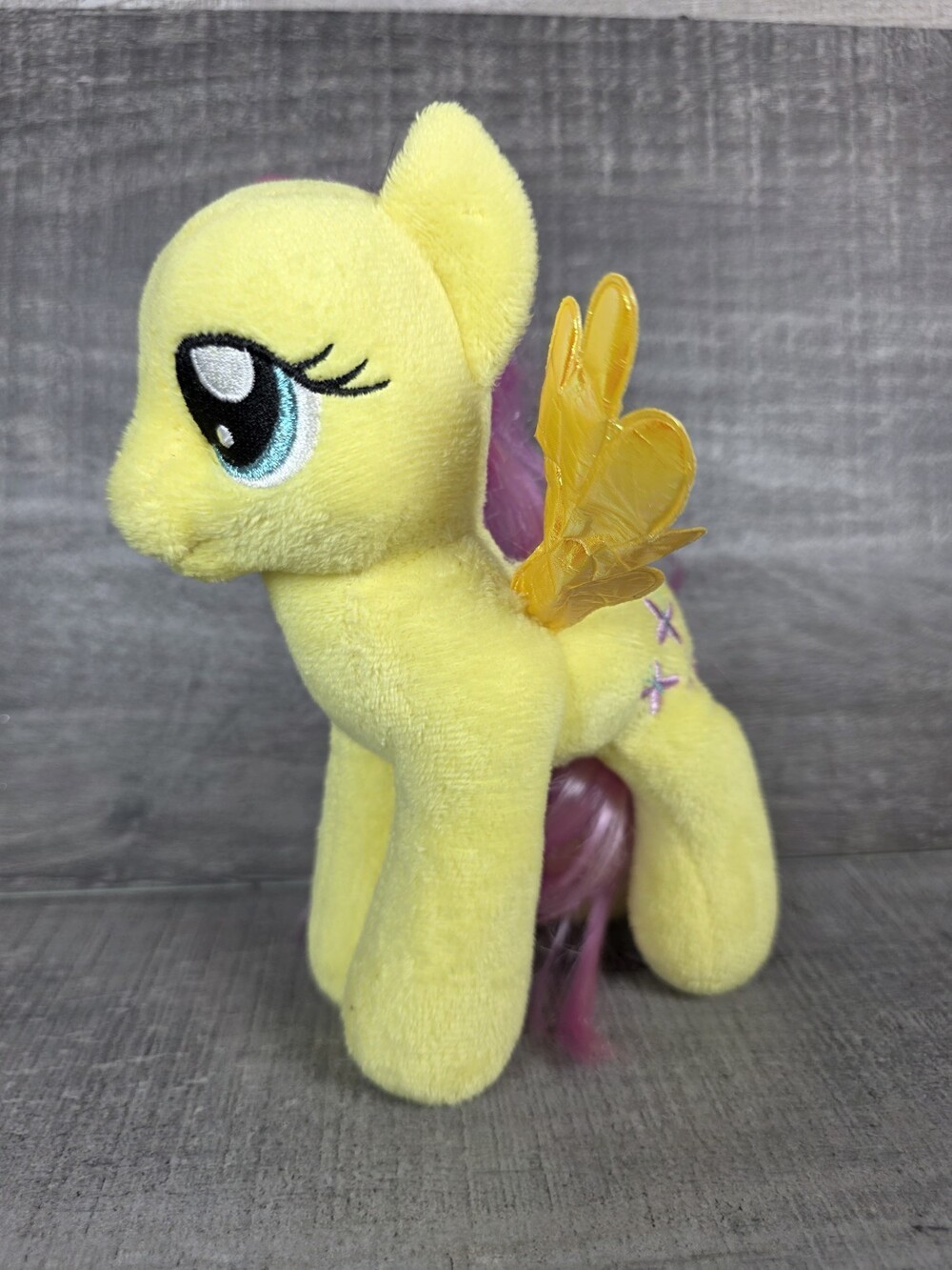 My Little Pony Fluttershy Plush Yellow Pegasus Doll Purple Mane Stuffed g71